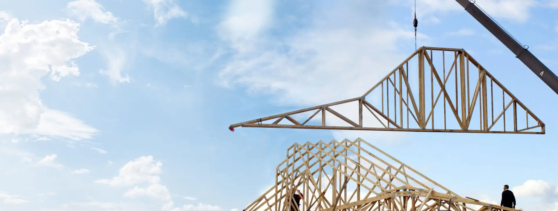 Engineered roof trusses manufactured by Alliance Truss for BC builder