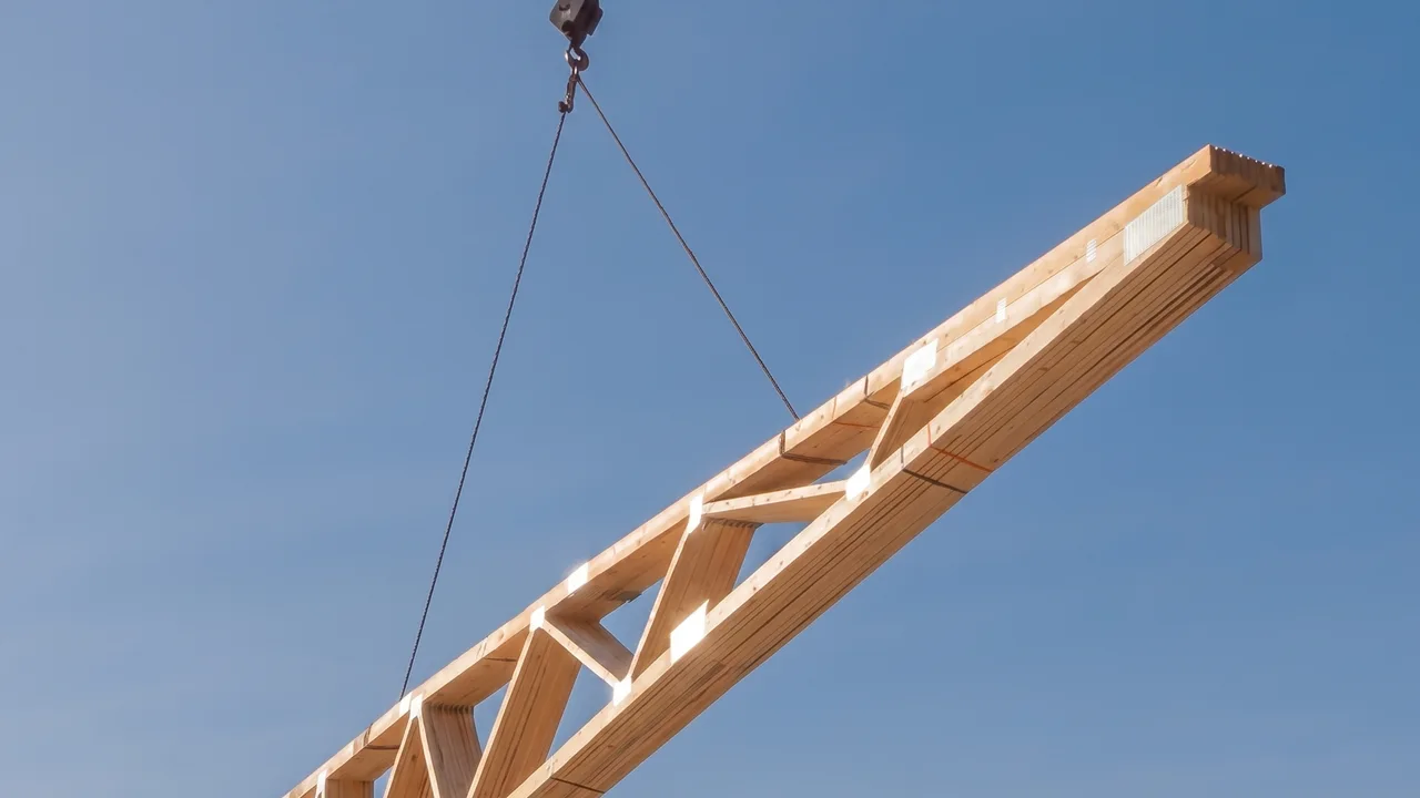 Moving trusses by crane
